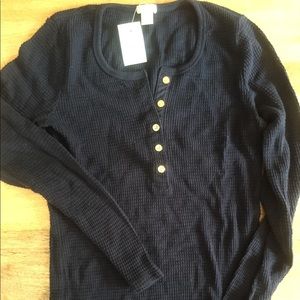 NWT J. Crew Factory Navy Waffle Henley